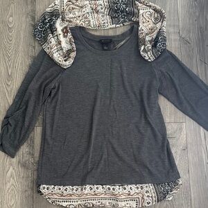 AB Studio Charcoal Paisley Accent with scarf
